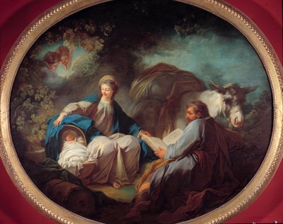 Rust tijdens de vlucht naar Egypte door Jean Honore Fragonard