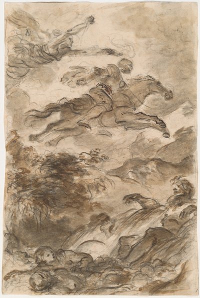Rinaldo, Te Paard op Baiardo, Achtervolgt Angelica door Jean Honore Fragonard