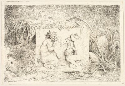 Familie van de sater uit Bacchanales, of de spelen van de sater door Jean Honore Fragonard