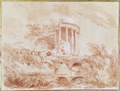 Tempel van de Sibylle in Tivoli door Jean Honore Fragonard