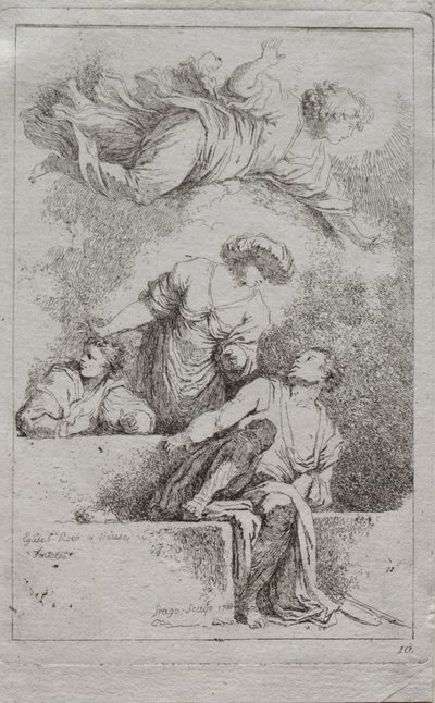 De discipelen bij het graf door Jean Honore Fragonard