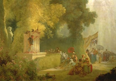 Het Feest in Saint-Cloud, detail van de poppenshow door Jean Honore Fragonard