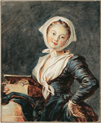 Het meisje met de marmot door Jean Honore Fragonard