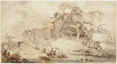 De stilstaande wagen door Jean Honore Fragonard