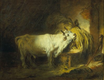 De witte stier in de stal door Jean Honore Fragonard