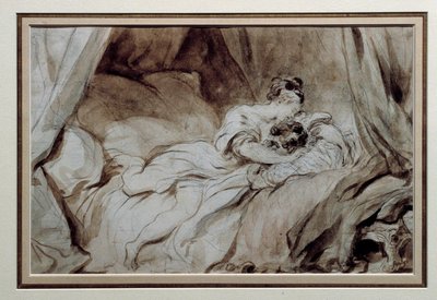 Het gelukkige moment door Jean Honore Fragonard