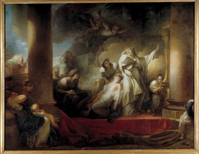 De hogepriester Coresus offerde zichzelf om Callirhoe te redden door Jean Honore Fragonard