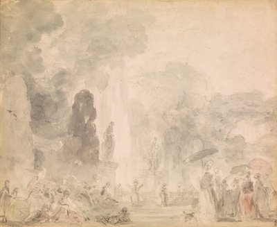 Uitzicht op een park, late 1770s door Jean Honore Fragonard
