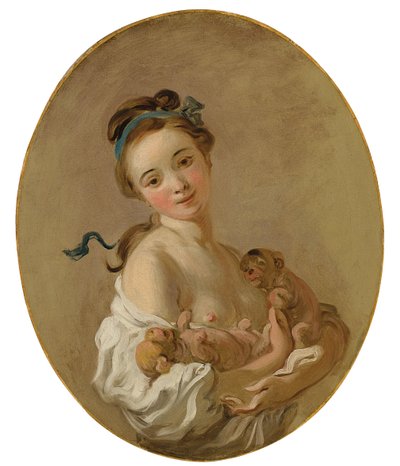 Jong meisje met twee puppy