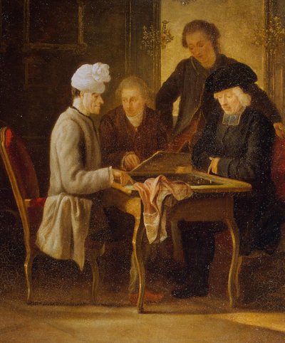 Voltaire bij het schaken door Jean Huber