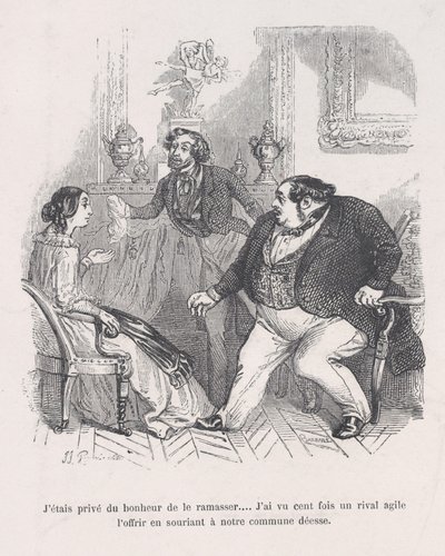 Ik werd beroofd van het geluk om het op te rapen... Ik zag honderd keer een behendige rivaal aanbieden... door Jean Ignace Isidore Gérard