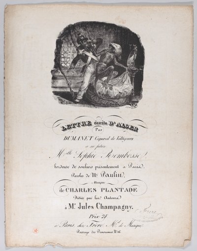 Brief geschreven vanuit Alger, ca. 1835 door Jean Ignace Isidore Gérard