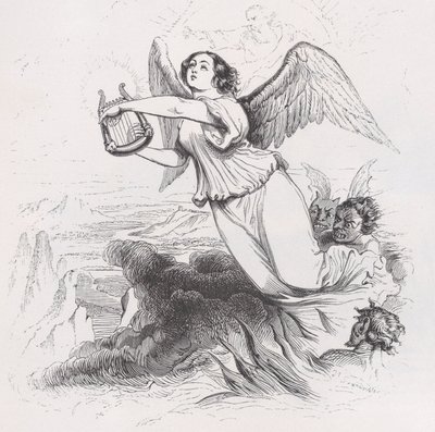 De Verbannen Engel uit De Volledige Werken van Béranger, 1836 door Jean Ignace Isidore Gérard