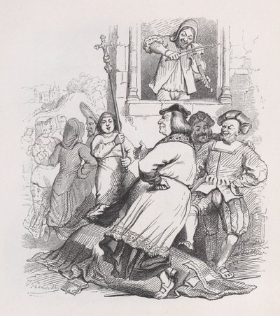 De Violist van Meudon uit De Volledige Werken van Béranger, 1836 door Jean Ignace Isidore Gérard