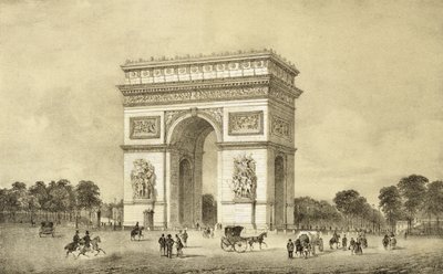 De Triomfboog, Parijs, gegraveerd door Auguste Bry door Jean Jacottet