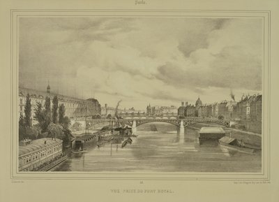 Uitzicht op de Pont Royal, uitgegeven door Auguste Bry door Jean Jacottet