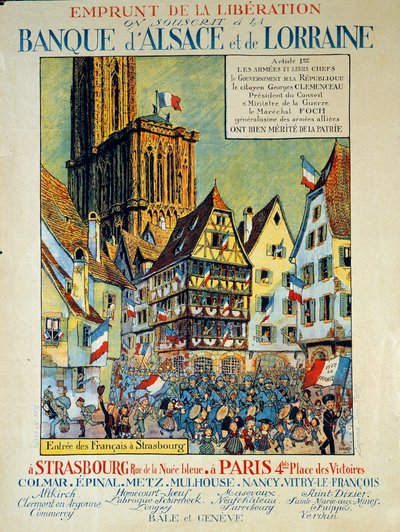 Lening van bevrijding op de bank van Elzas en Lotharingen (Elzas-Lotharingen) door Jean Jacques (1873 1951) Waltz