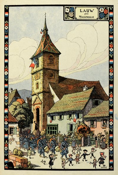Het driekleurige paradijs: Lauw bij Massevaux 1918 door Jean Jacques (1873 1951) Waltz