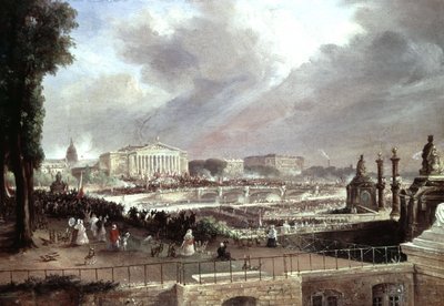 Proclamatie van de Tweede Franse Republiek, Place de la Concorde, 24 februari door Jean Jacques (after) Champin