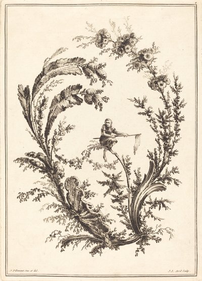 Ornament met een aap door Jean Jacques Avril