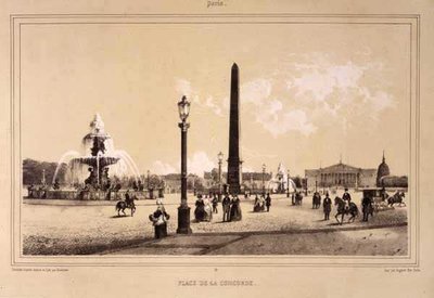 Place de la Concorde, Parijs, gegraveerd door Auguste Bry door Jean Jacques Bachelier