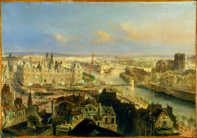 Planting van een Vrijheidsboom, voor het stadhuis, 24 maart 1848 door Jean Jacques Champin