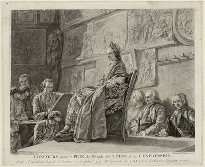 Wedstrijd om de prijs voor de studie van hoofden en expressie door Jean Jacques Flipart