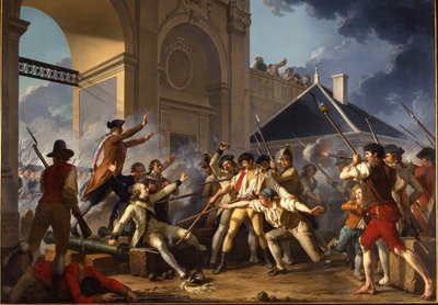 De heldhaftige moed van de jonge Désilles, 31 augustus 1790, in de Nancy-affaire, 1794 door Jean Jacques Francois Le Barbier