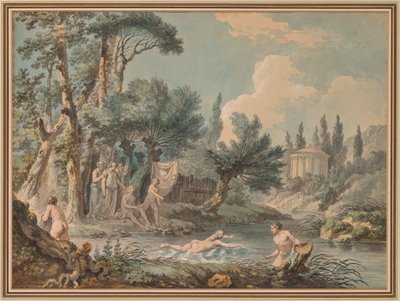 Naakten in een landschap door Jean Jacques François Lebarbier, called Le Barbier L’Aîné