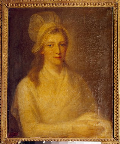 Portret van Marie Anne Charlotte Corday (1768-1793) door Jean Jacques Hauer