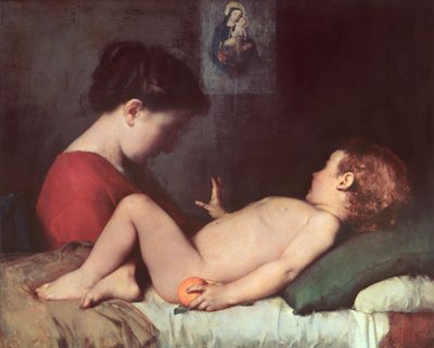 Het ontwakende kind door Jean Jacques Henner