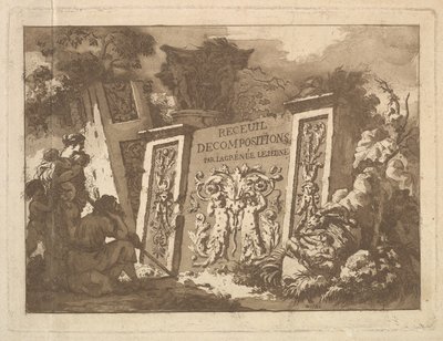 Frontispice, uit Recueil de Compositions par Lagrenée Le Jeune Collection of Compositio..., 1782 door Jean Jacques Lagrenee
