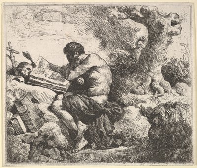 St. Hiëronymus in een landschap, 1762-63 door Jean Jacques Lagrenee