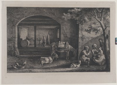 Interieur van een Boerderij in Saint-Jean-de-Touslas, 1793 door Jean Jacques de Boissieu