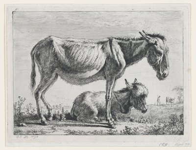 Jenny met haar veulen, 1797 door Jean Jacques de Boissieu
