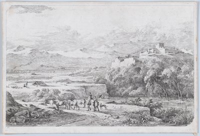 Landschap naar Van der Cabel, ca. 1773 door Jean Jacques de Boissieu