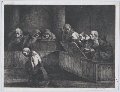 Monniken zingen, 1795 door Jean Jacques de Boissieu