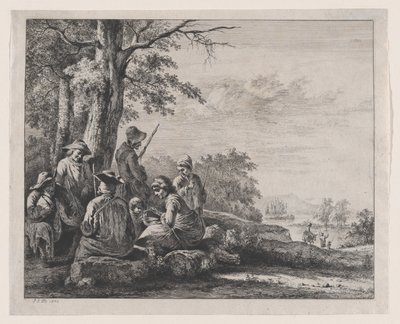 Rustende boeren door Jean Jacques de Boissieu