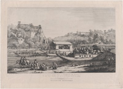 Paus Pius VII op de Saône, 1805 door Jean Jacques de Boissieu