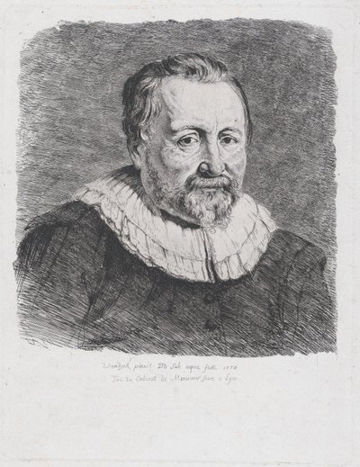 Portret, naar Van Dyck door Jean Jacques de Boissieu