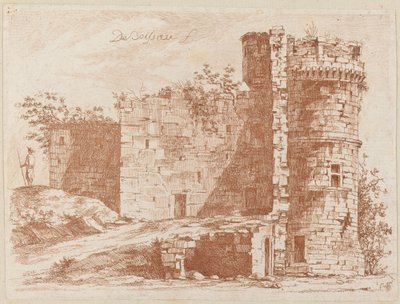 Ruïnes van een Oud Kasteel in Saint-Chamond, Loire door Jean Jacques de Boissieu