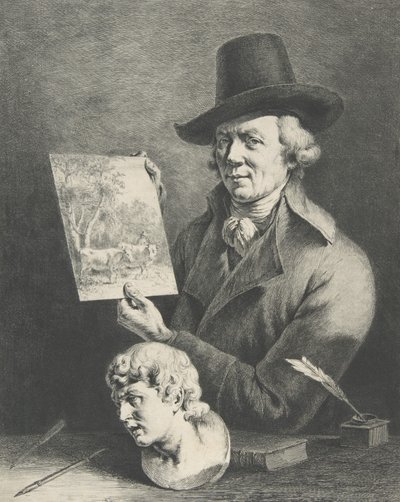 Zelfportret met Koeien door Jean Jacques de Boissieu