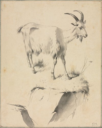 Studie van een geit, 1700s door Jean Jacques de Boissieu