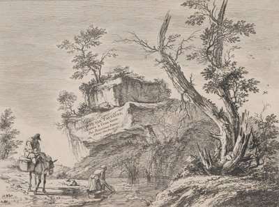 Titelpagina voor een serie van tien landschappen, 1763 door Jean Jacques de Boissieu