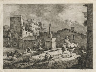 Uitzicht op Saint-Andeol, 1774 door Jean Jacques de Boissieu