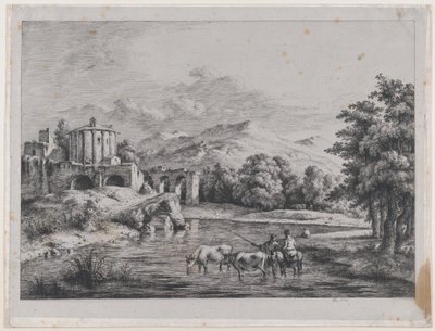 Uitzicht op de Tempel van Vesta, 1774 door Jean Jacques de Boissieu