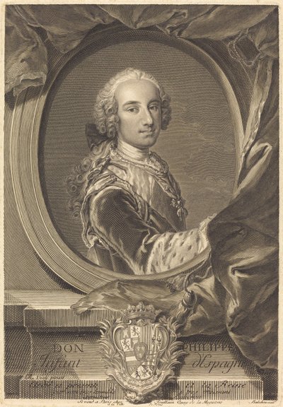 Don Philippe, Infant van Spanje door Jean Joseph Balechou after Louis Rene de Vialy