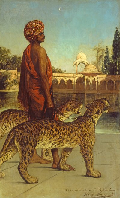 De Paleiswacht met Twee Luipaarden door Jean Joseph Benjamin Constant
