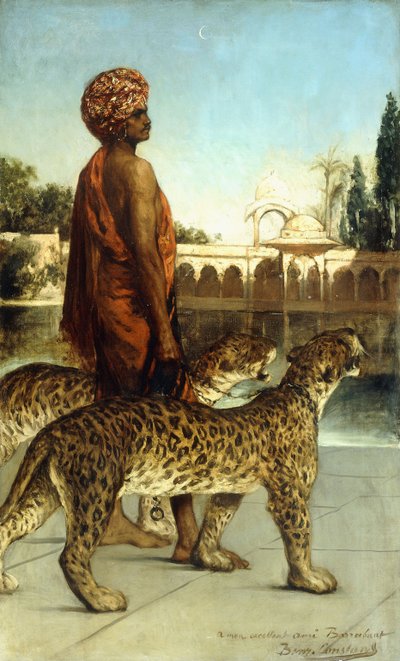 De Paleiswacht met Twee Luipaarden door Jean Joseph Benjamin Constant