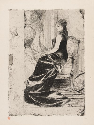 Vrouw in zwart door Jean Joseph Benjamin Constant